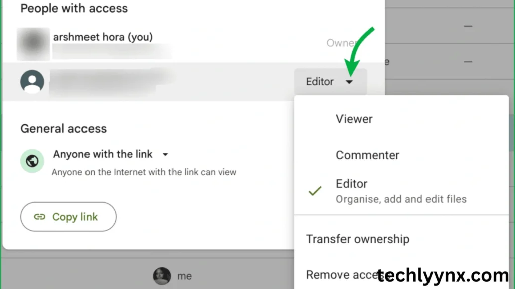 adjusting google drive permission