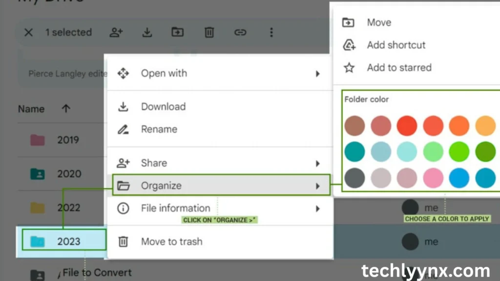 color code folder