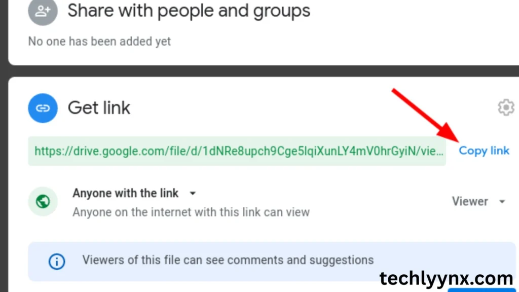 using a share link