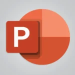 powerpoint icon microsoft logo office app presentation computer file program symbol work application concept document free vector