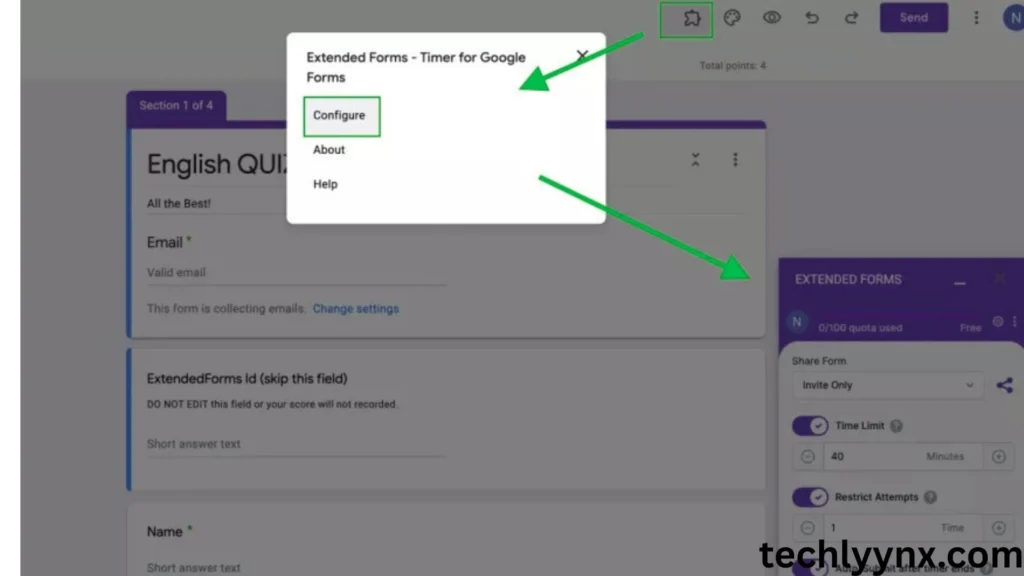customizing the google form
