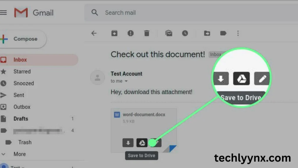 save attachments to google drive.