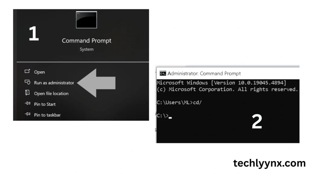 Command Prompt run as administrator